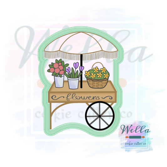 Floral Market Cart #2 Cookie Cutter