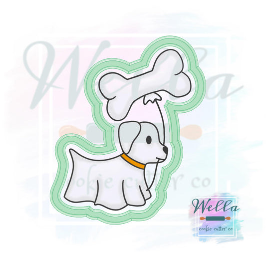 Ghost Dog with Bone Balloon Cookie Cutter