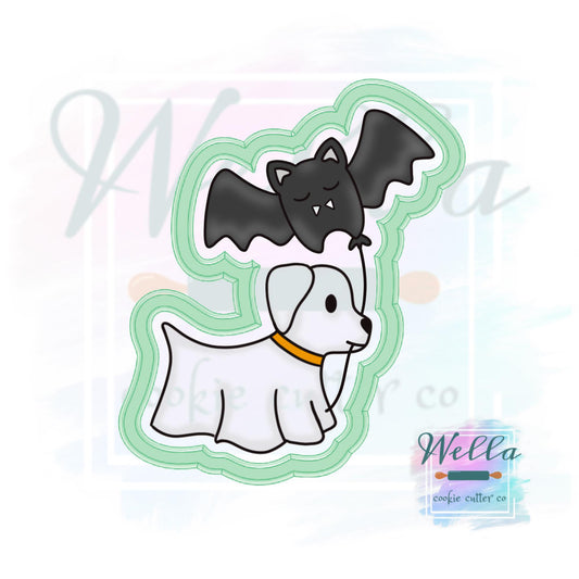 Ghost Dog with Bat Balloon Cookie Cutter