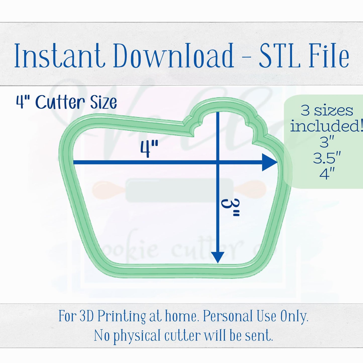 Digital STL File - Camp Park Sign with Emblem Cookie Cutter - 3 Sizes: 3", 3.5", & 4"