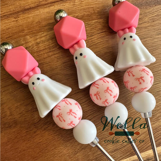 Ghost with Bow Themed Scribe Tool for Cookie Decorating