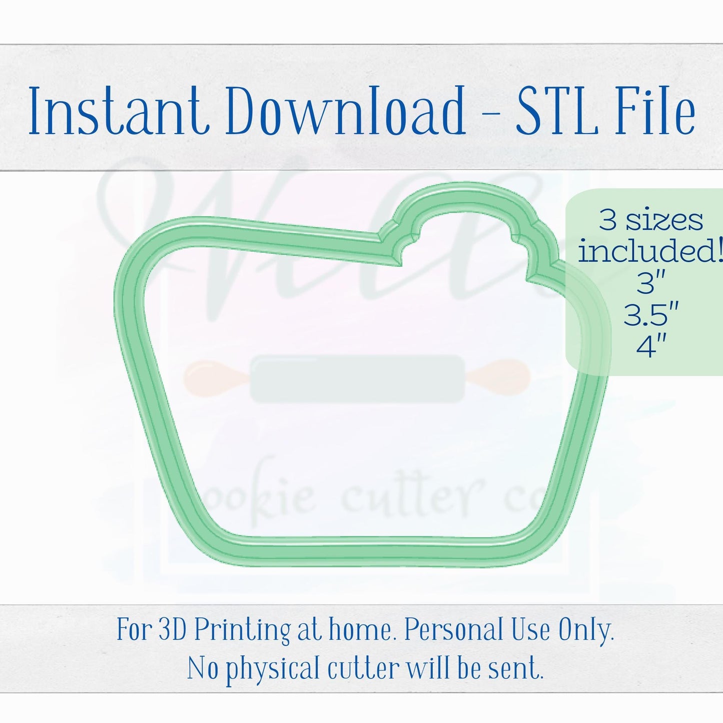Digital STL File - Camp Park Sign with Emblem Cookie Cutter - 3 Sizes: 3", 3.5", & 4"
