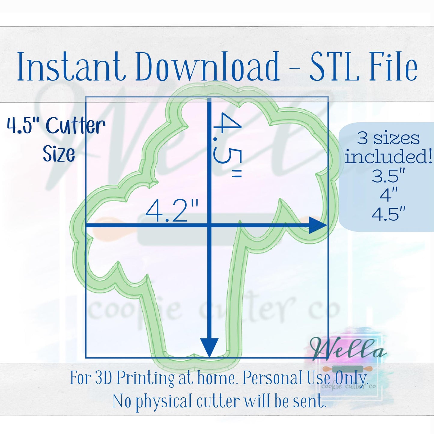 Digital STL File - Palm Trees Cookie Cutter - 3 Sizes Included