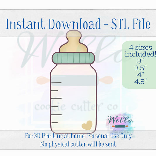 Digital STL File - Baby Bottle Skinny - 4 Sizes: 3" 3.5" 4" & 4.5"