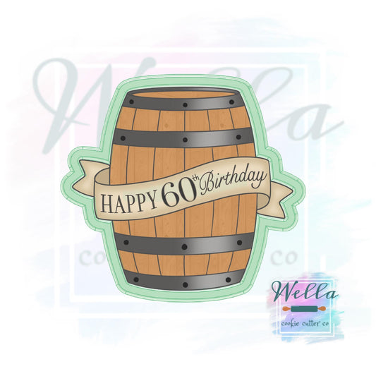 Whiskey Barrel with Banner Cookie Cutter