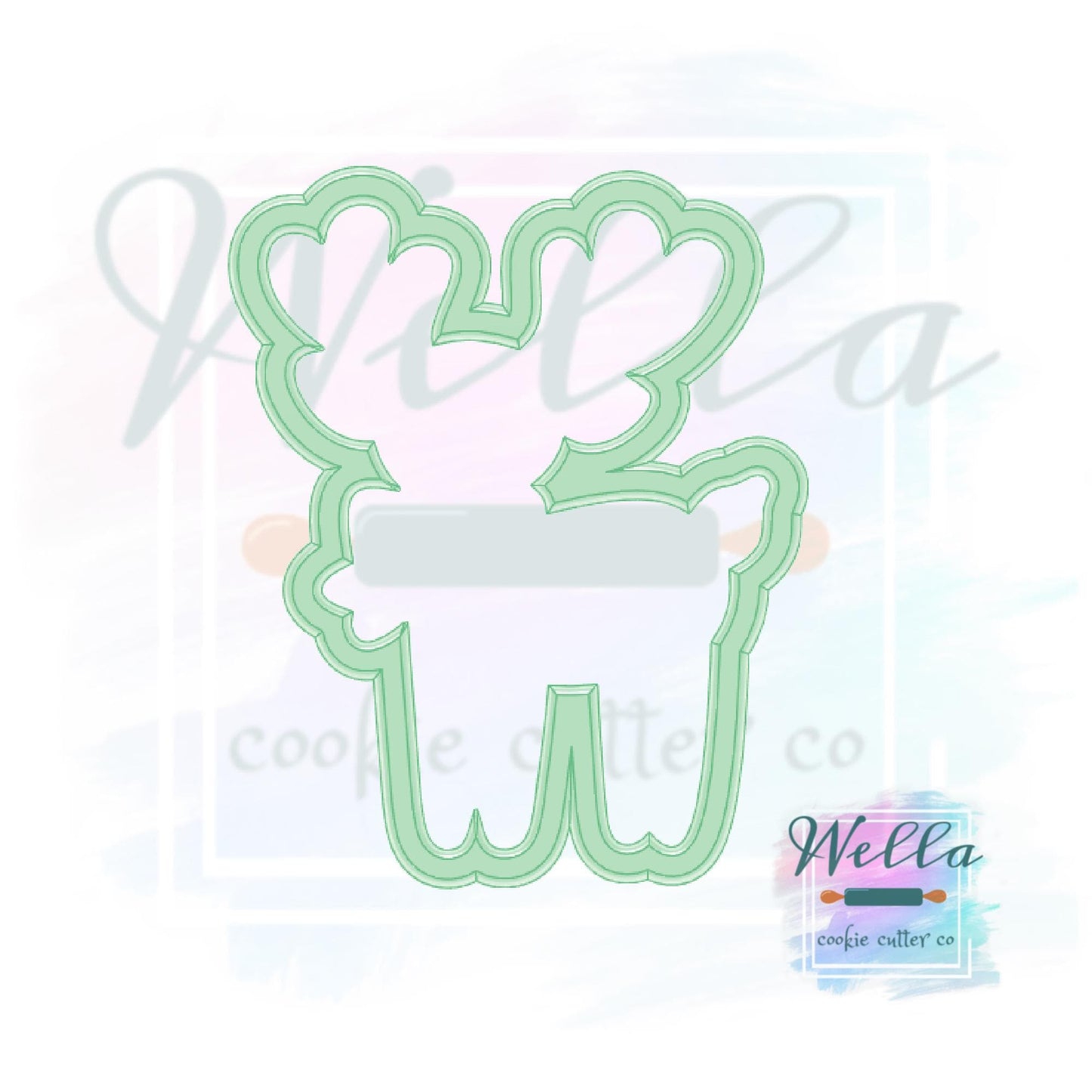 Wooden Deer with Bow Cookie Cutter