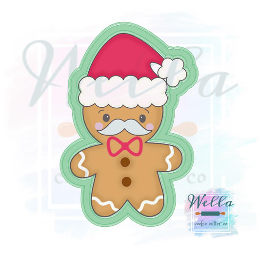 Gingerbread Man with Santa Hat Cookie Cutter