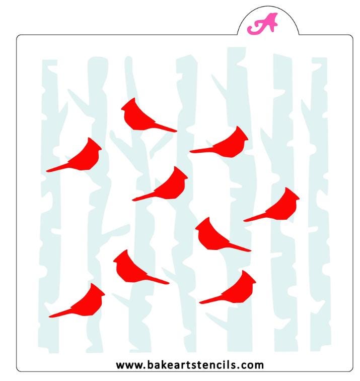 Birch Tree Birds Stencil Set