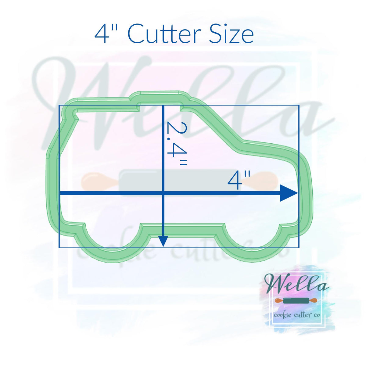 Police SUV Cookie Cutter with Optional Stencil Guide