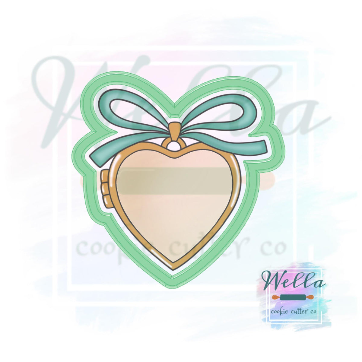 Heart Locket with Bow Cookie Cutter
