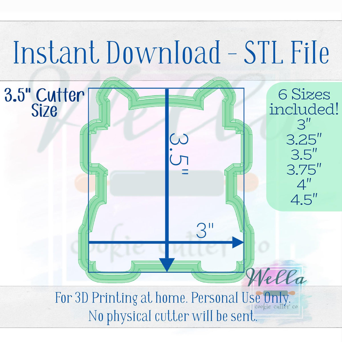 Digital STL File - Semi Truck Front Cookie Cutter - 6 Sizes Included
