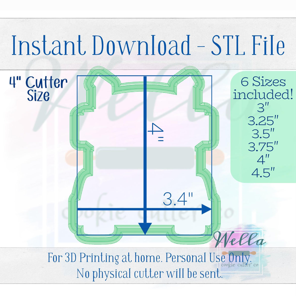 Digital STL File - Semi Truck Front Cookie Cutter - 6 Sizes Included