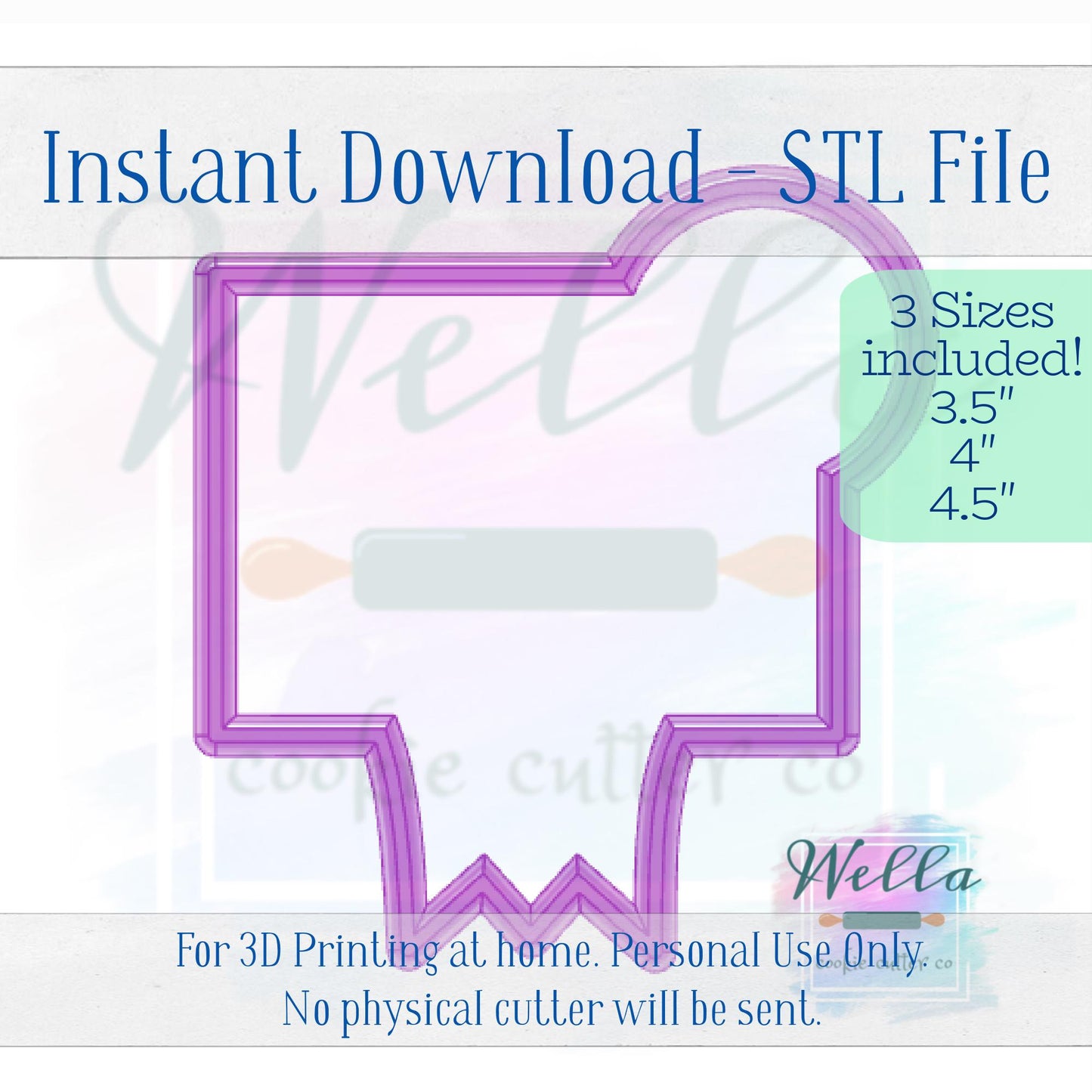 Digital STL File - Basketball Hoop #1 Cookie Cutter - 3 Sizes Included