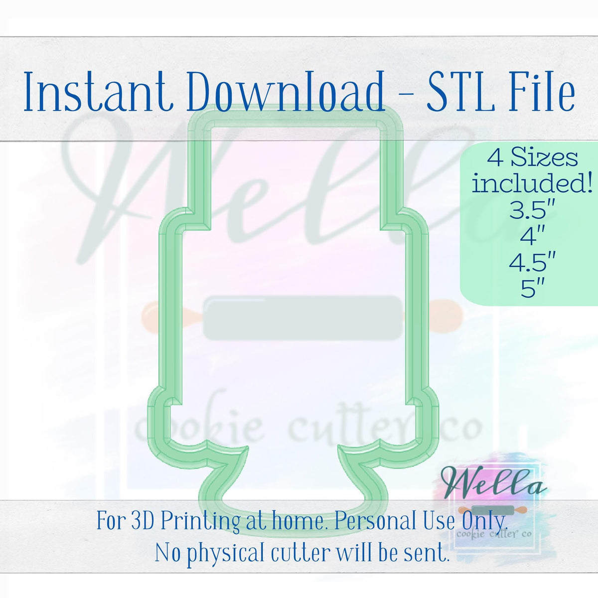 Digital STL File - Cake on Stand #2 Cookie Cutter - 4 Sizes Included
