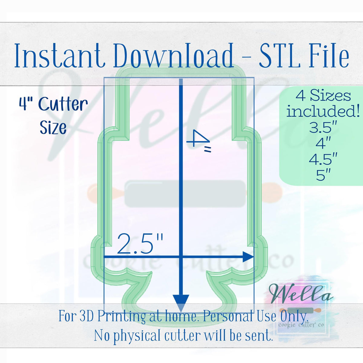 Digital STL File - Cake on Stand #2 Cookie Cutter - 4 Sizes Included