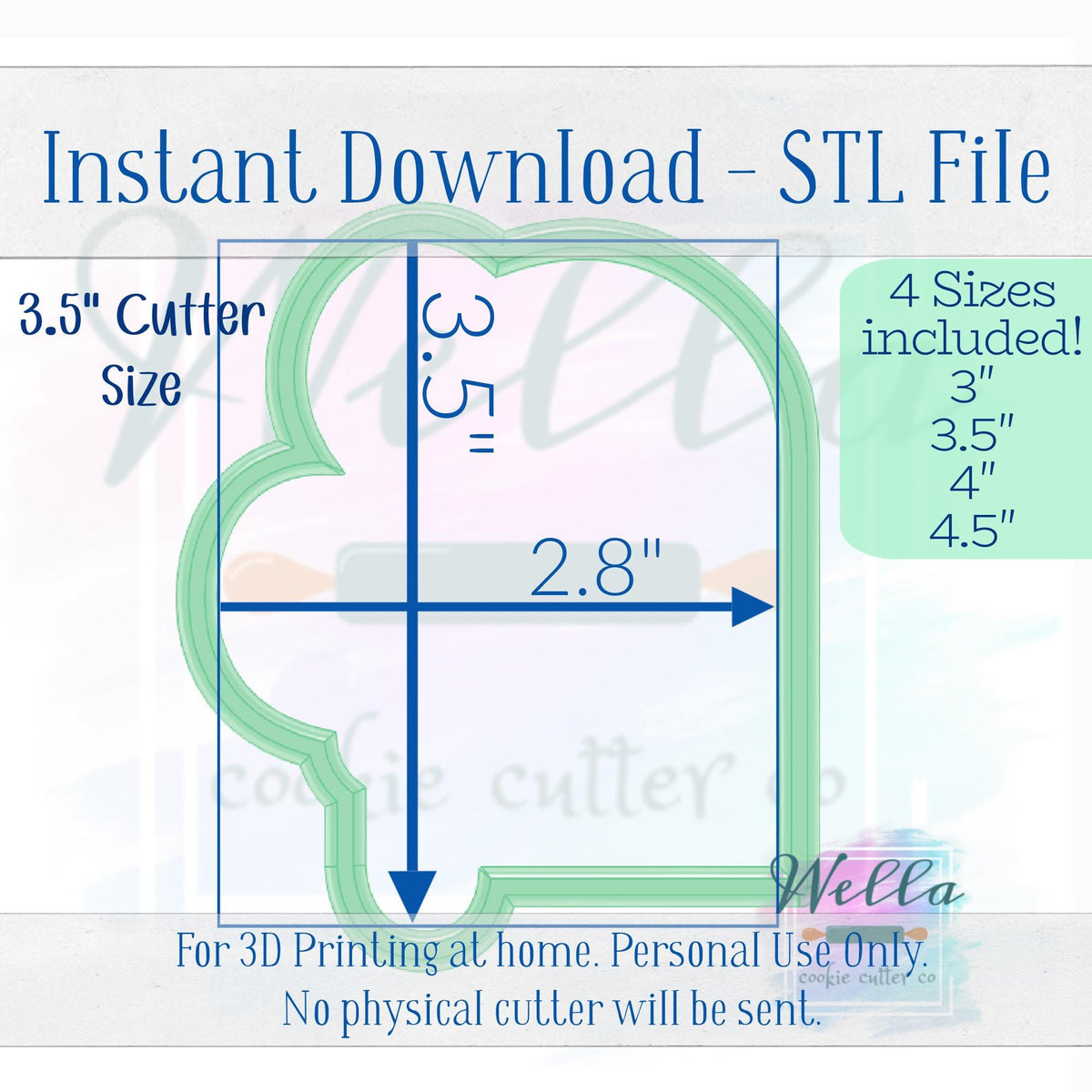 Digital STL File - Balloon Arch Plaque Cookie Cutter - 4 Sizes Included