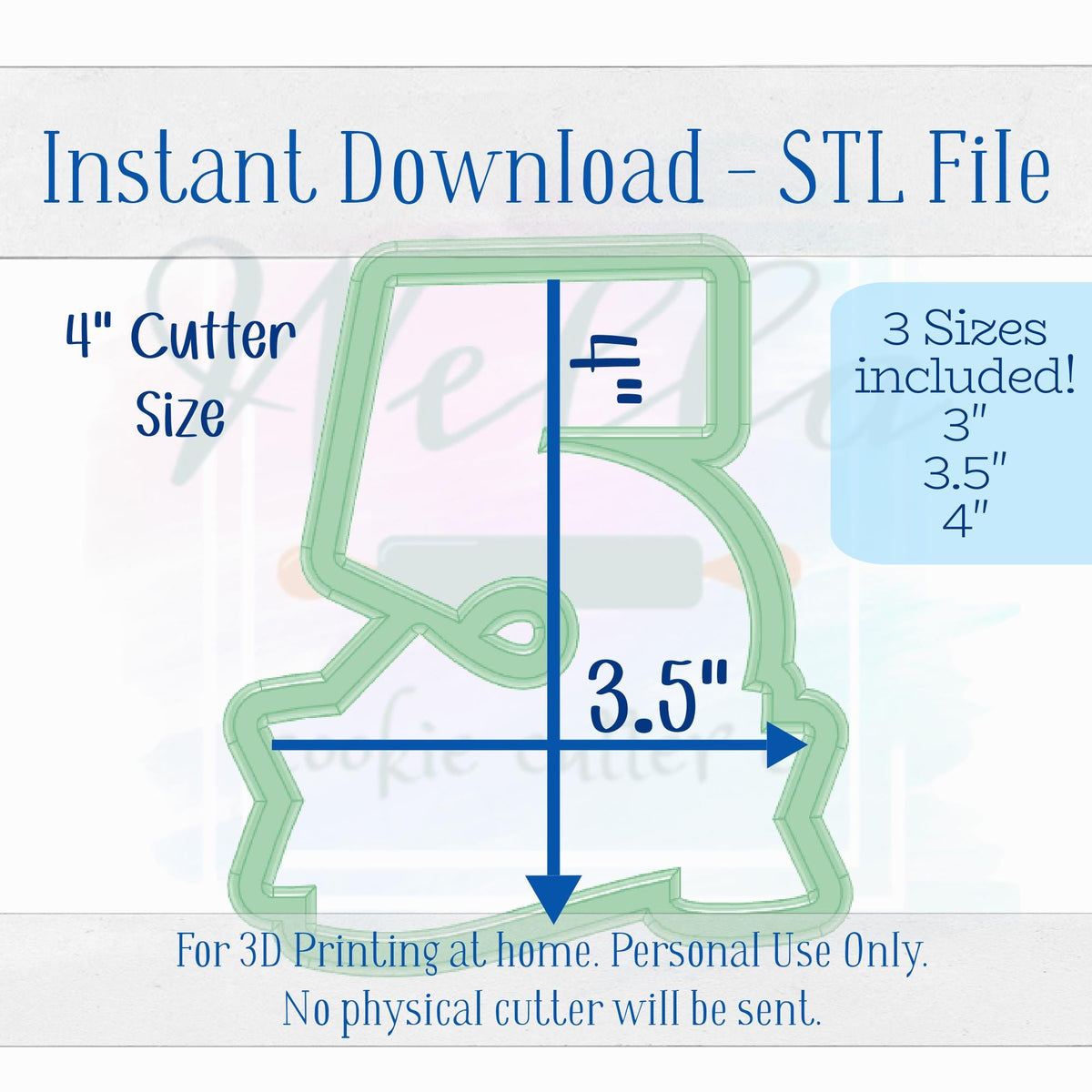 Digital STL File - Number 5 with Banner Cookie Cutter - 3 Sizes