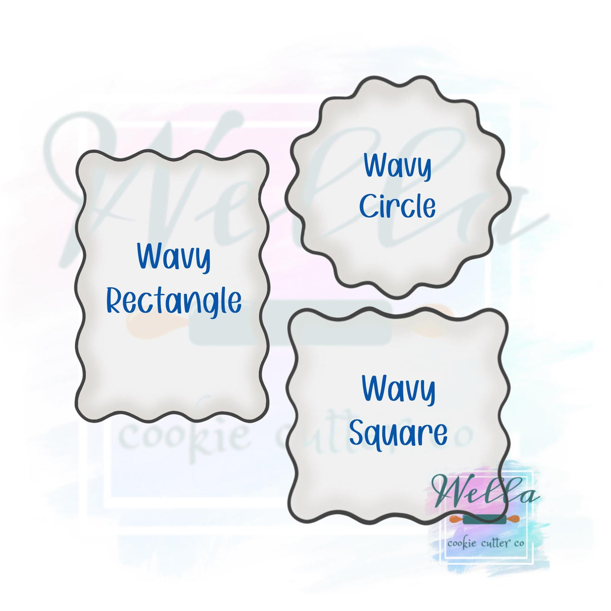 Wavy Plaque Set Cookie Cutters - Set of 3
