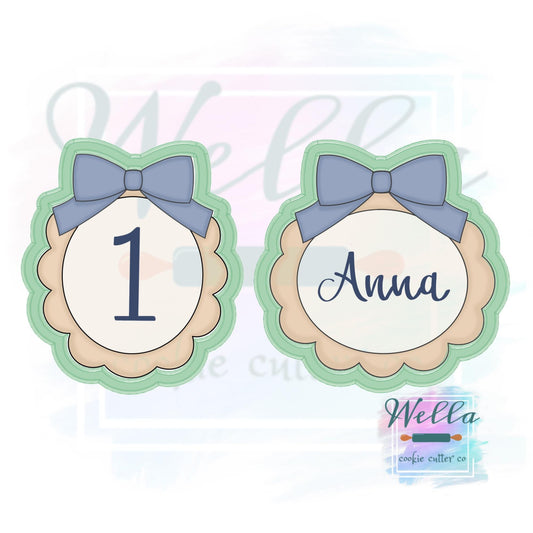 Anna Scalloped Bow Plaque Set Cookie Cutters - 2 Shape Options