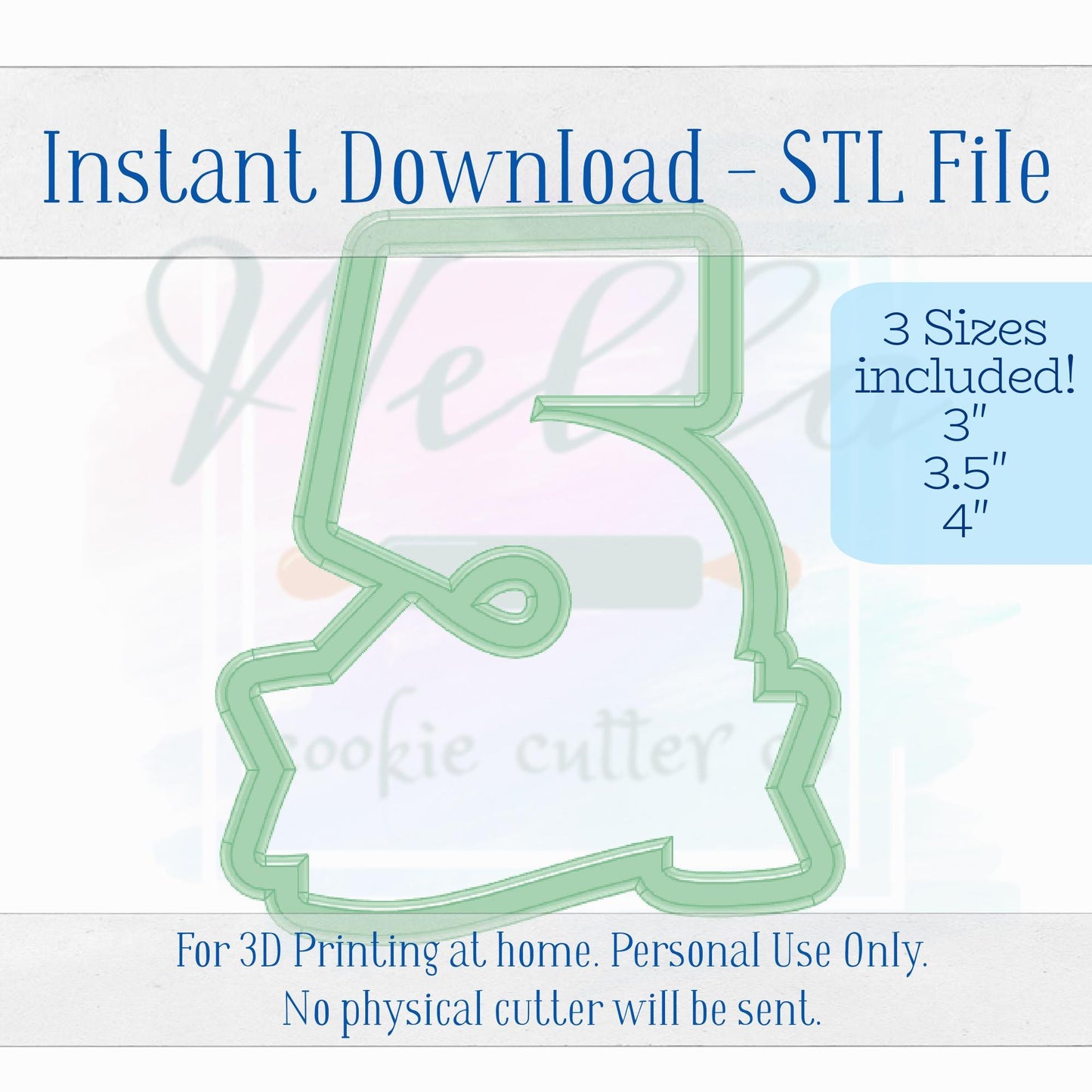 Digital STL File - Number 5 with Banner Cookie Cutter - 3 Sizes