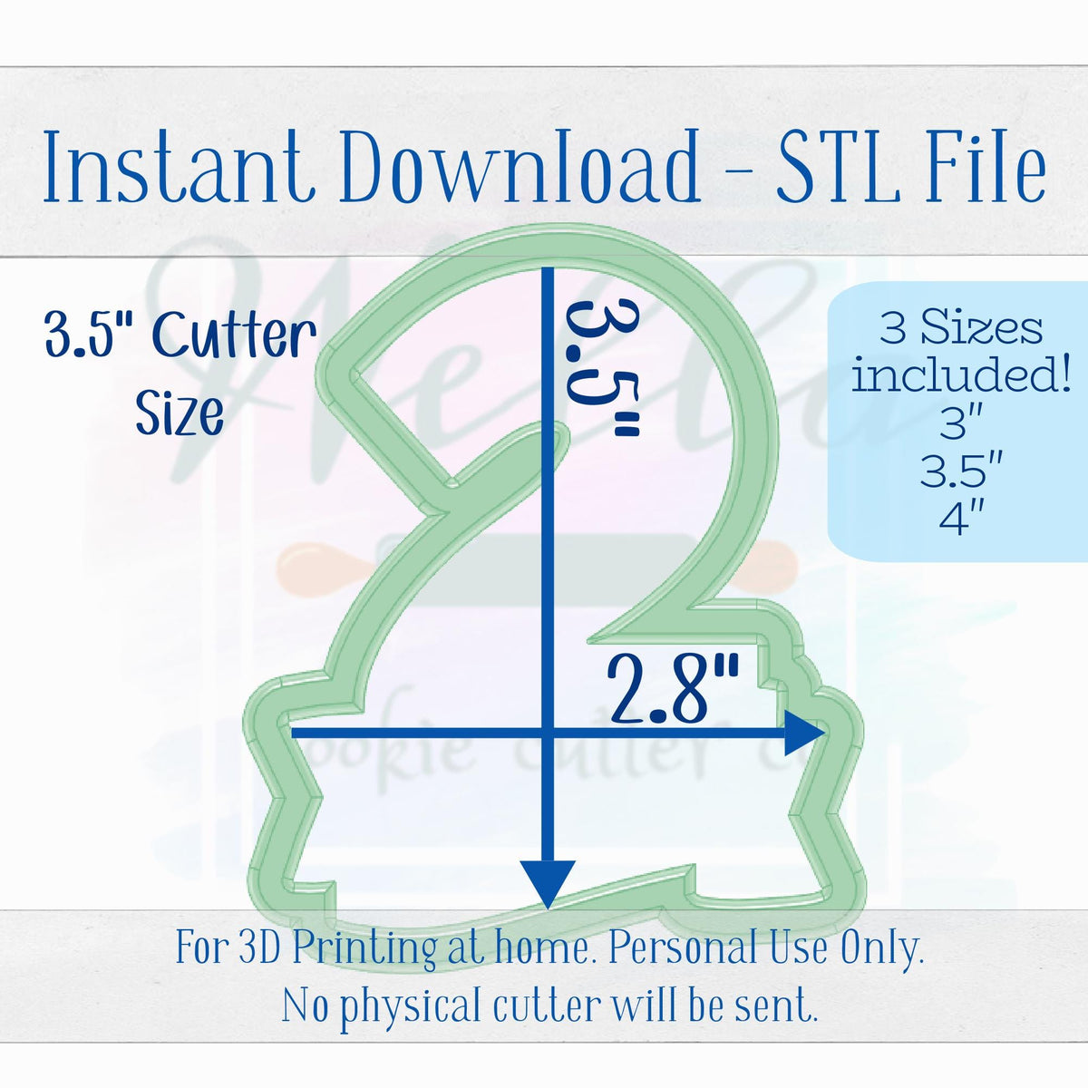 Digital STL File - Number 2 with Banner Cookie Cutter - 3 Sizes