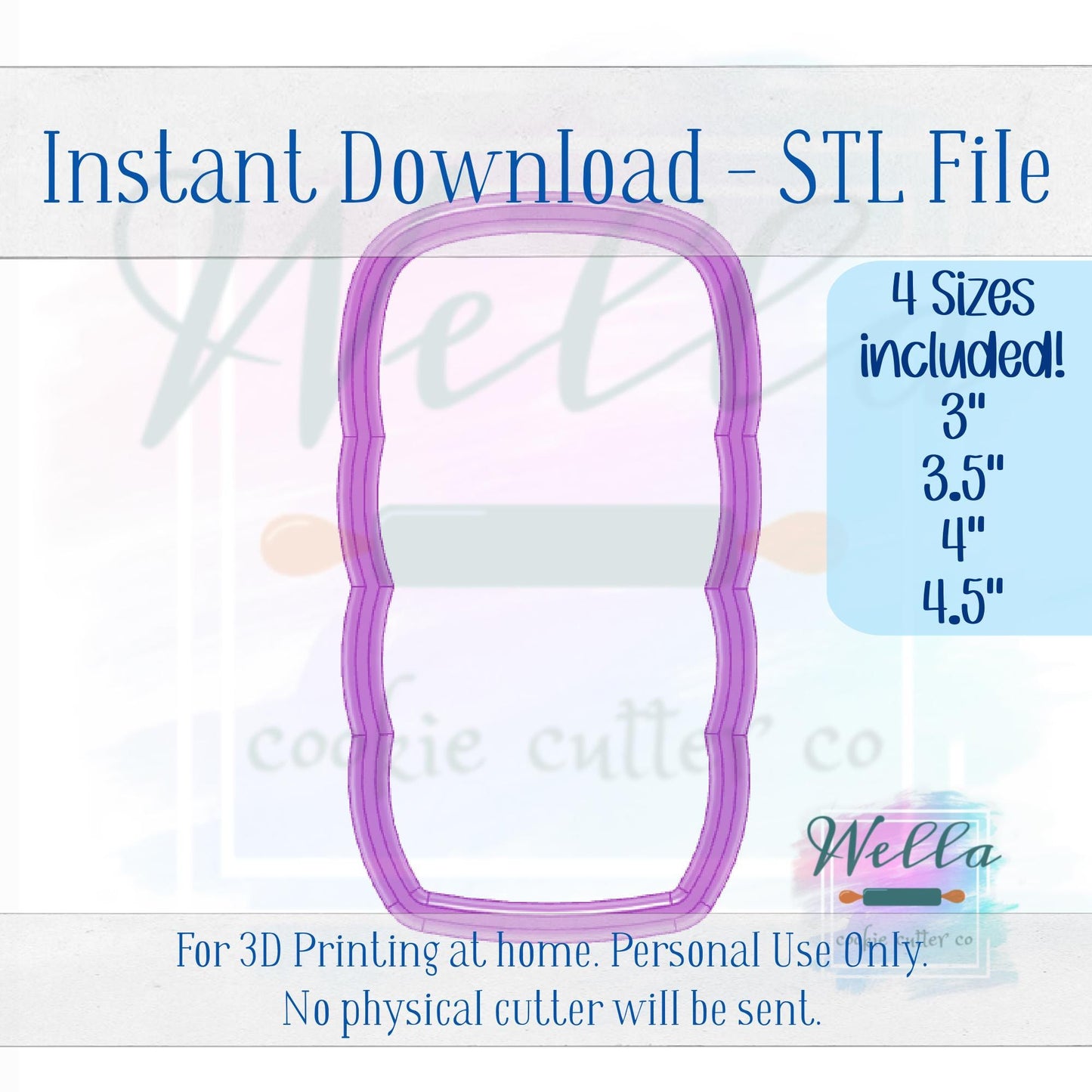 Digital STL File - Sleeping Bag Cookie Cutter - 4 Sizes