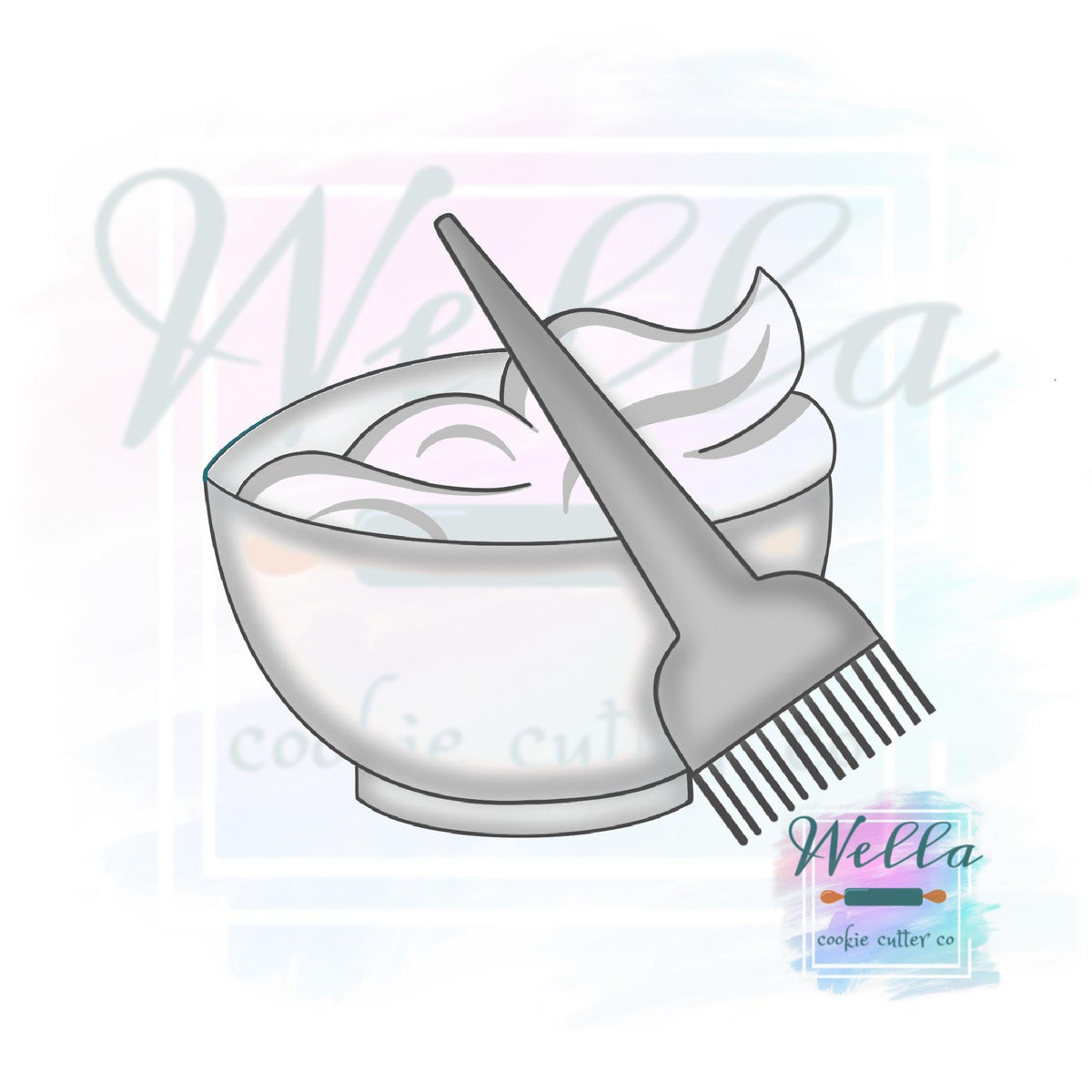 Stylist Color Bowl & Brush Cookie Cutter