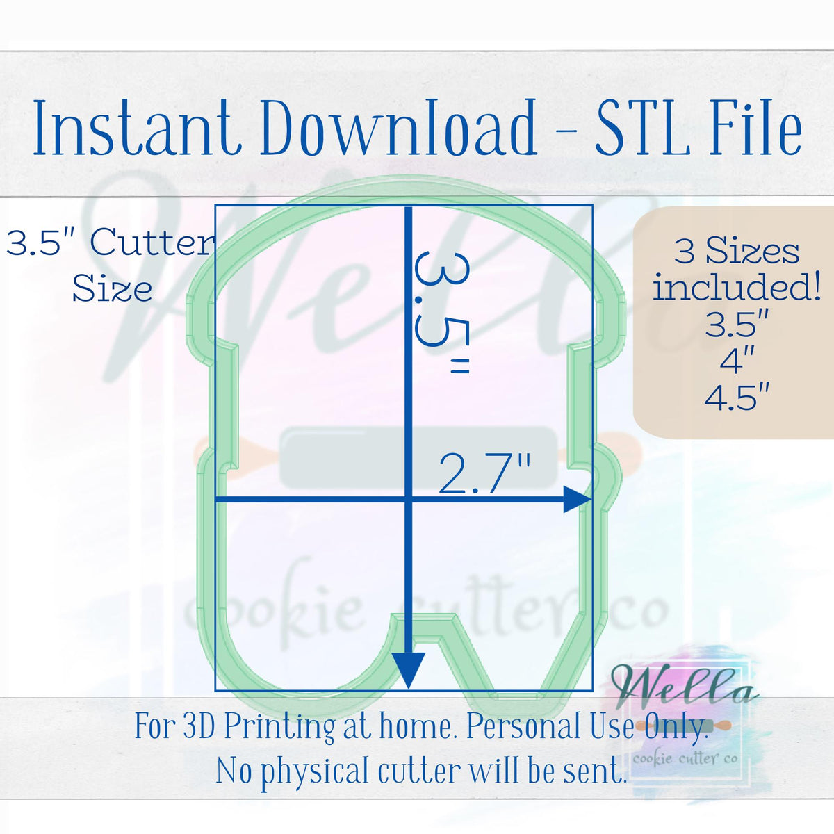 Digital STL File - Lemon Market Cart Cookie Cutter- 3 Sizes: 3.5", 4" and 4.5"