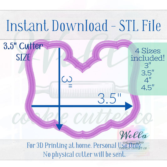 Digital STL File - Skeleton Love Cookie Cutter - 4 Sizes