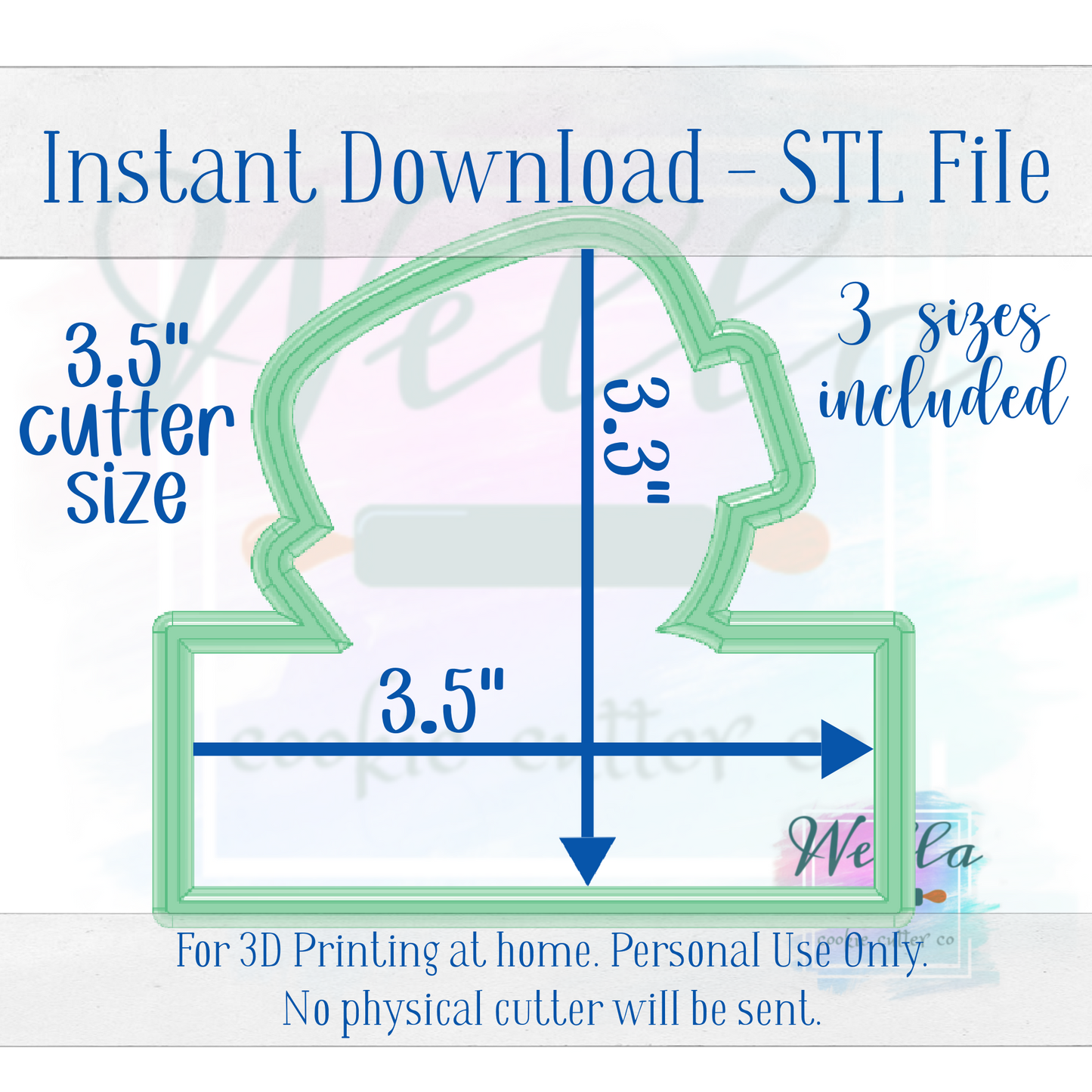 Digital STL File - Frankenstein Name Plaque Cookie Cutter - 2 Sizes: 3.5" & 4" - PNG File Included
