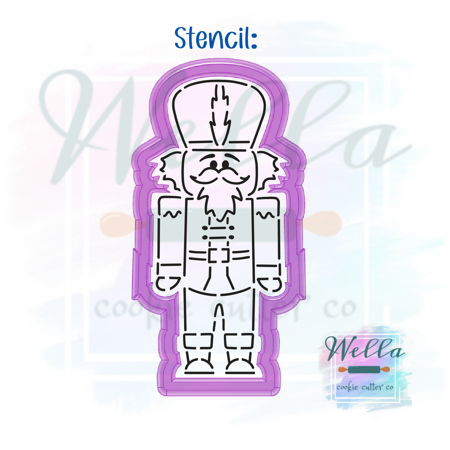 Nutcracker Cookie Cutter with Optional Stencil