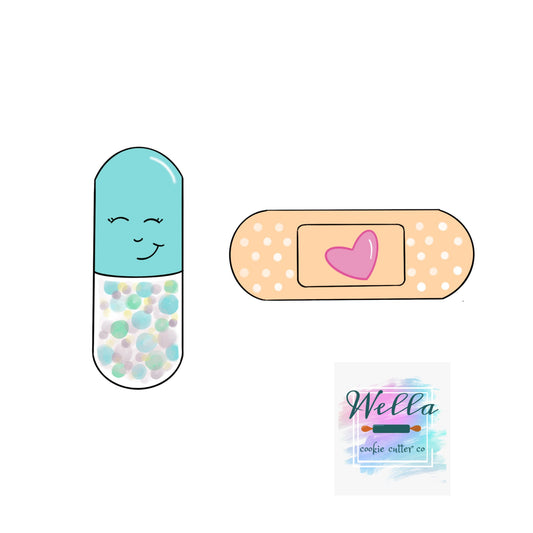 Pill Band aid Skinny Oval Cookie Cutter