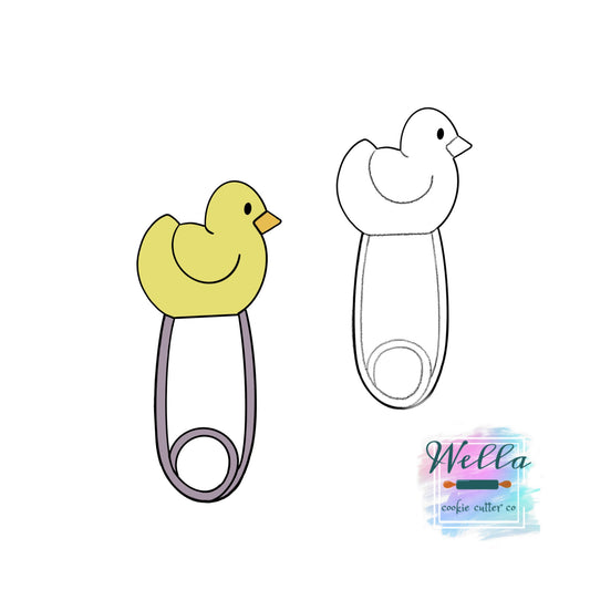 Duck Baby Safety Pin Cookie Cutter