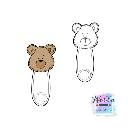 Bear Safety Pin Baby Cookie Cutter