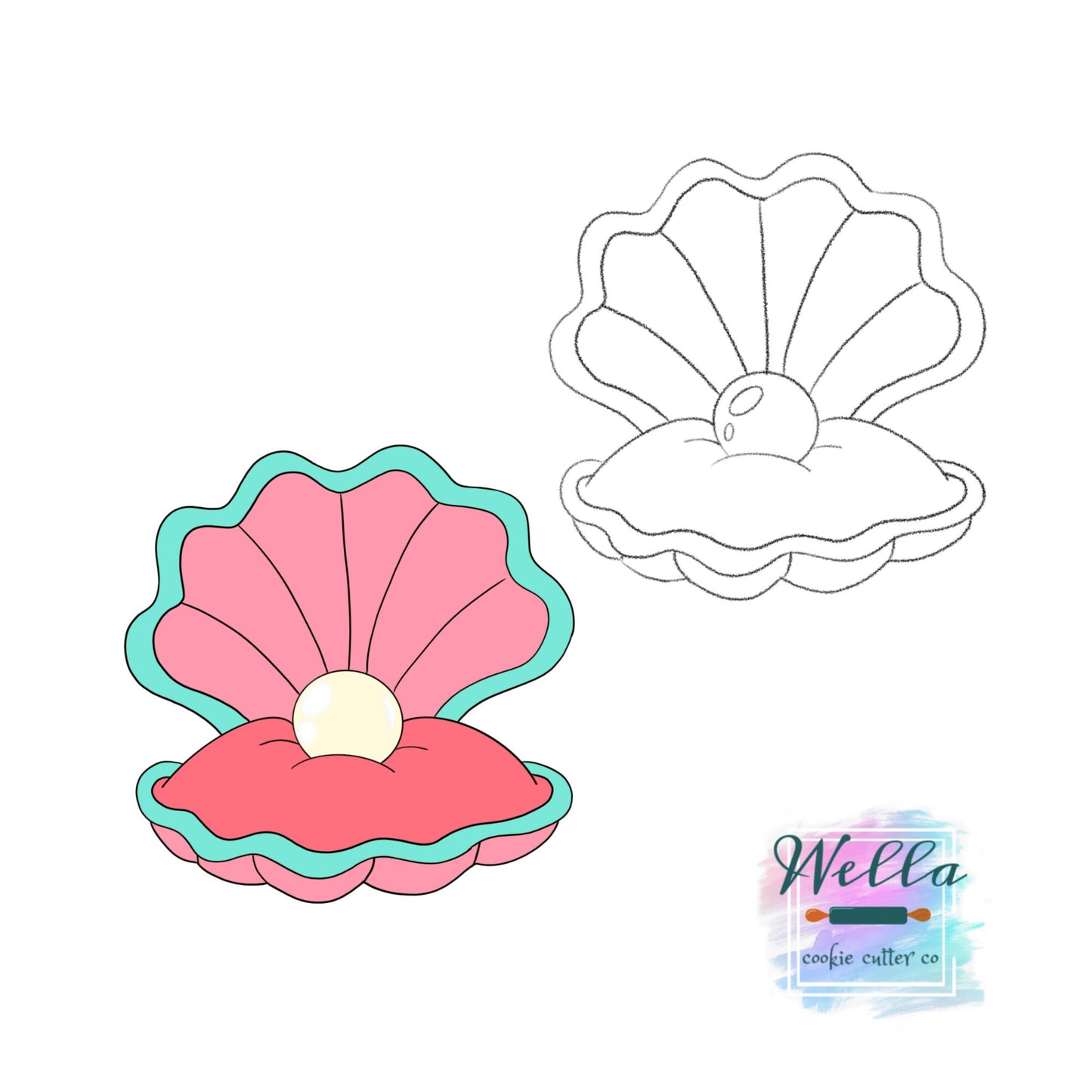 Oyster with Pearl Cookie Cutter