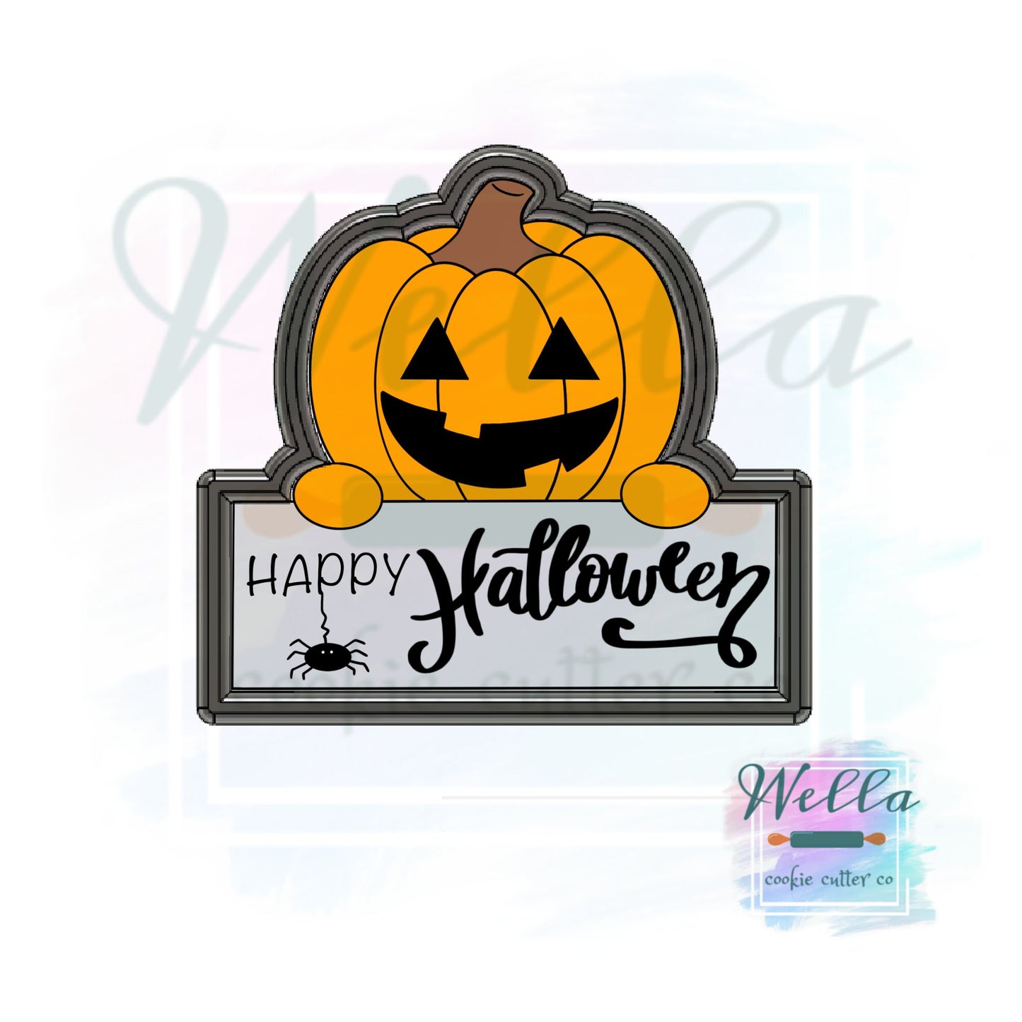 Pumpkin Name Plaque #1 Cookie Cutter, Halloween Cookie Cutter, Halloween Name Plaque Cutter
