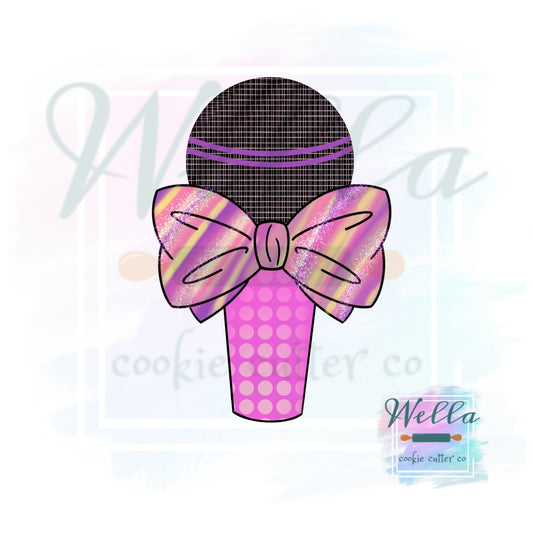 Microphone with Bow Cookie Cutter
