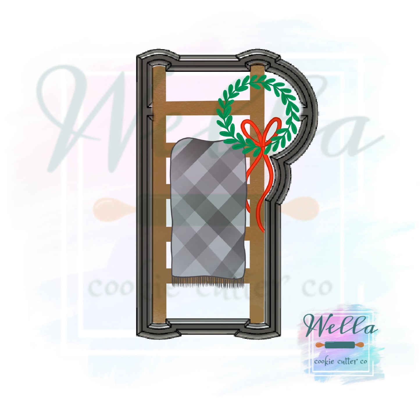 Blanket Ladder with Wreath Cookie Cutter