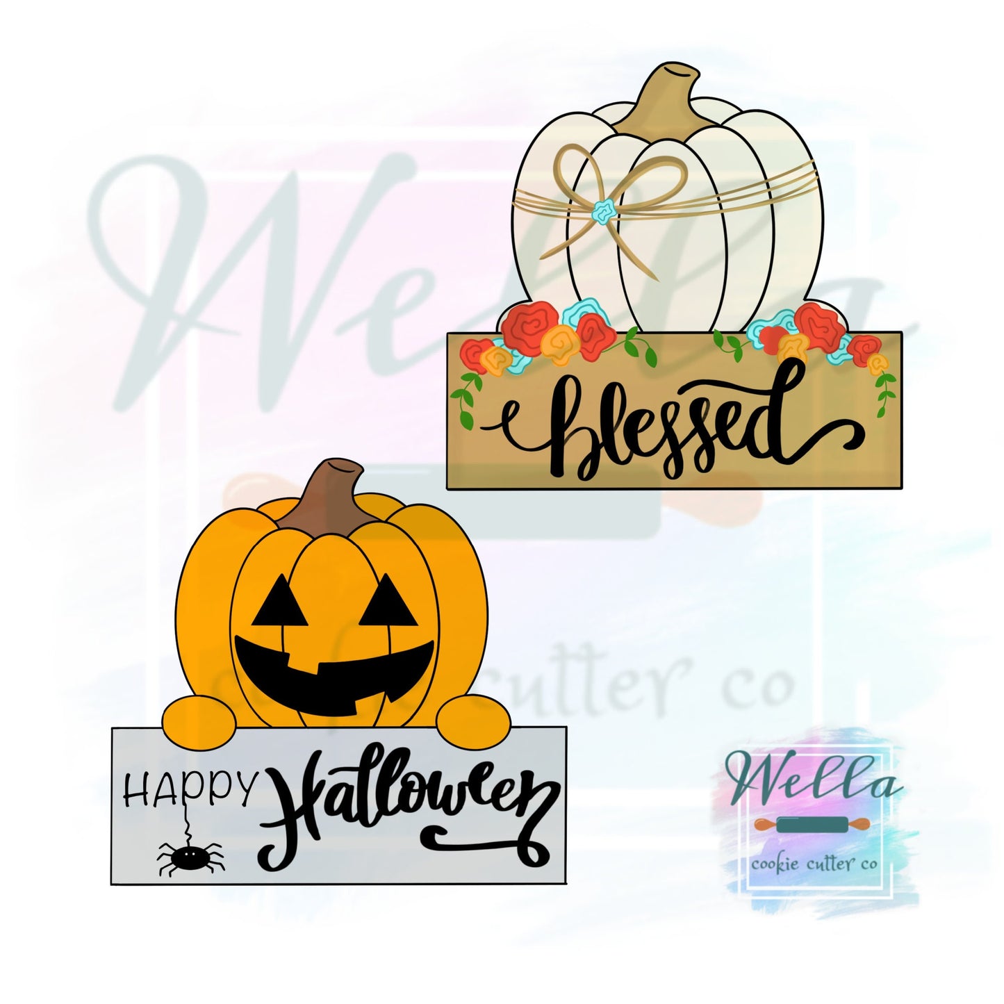 Pumpkin Name Plaque #1 Cookie Cutter, Halloween Cookie Cutter, Halloween Name Plaque Cutter