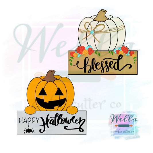Pumpkin Name Plaque #1 Cookie Cutter, Halloween Cookie Cutter, Halloween Name Plaque Cutter