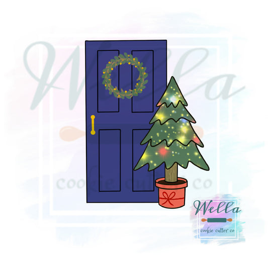 Front Door with Tree Cookie Cutter