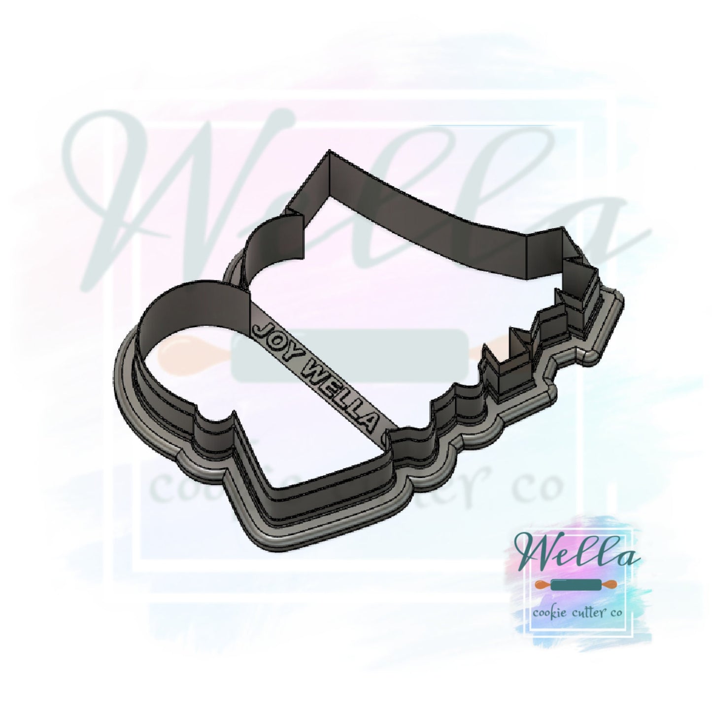 Joy Christmas Cookie Cutter with Optional Stencil