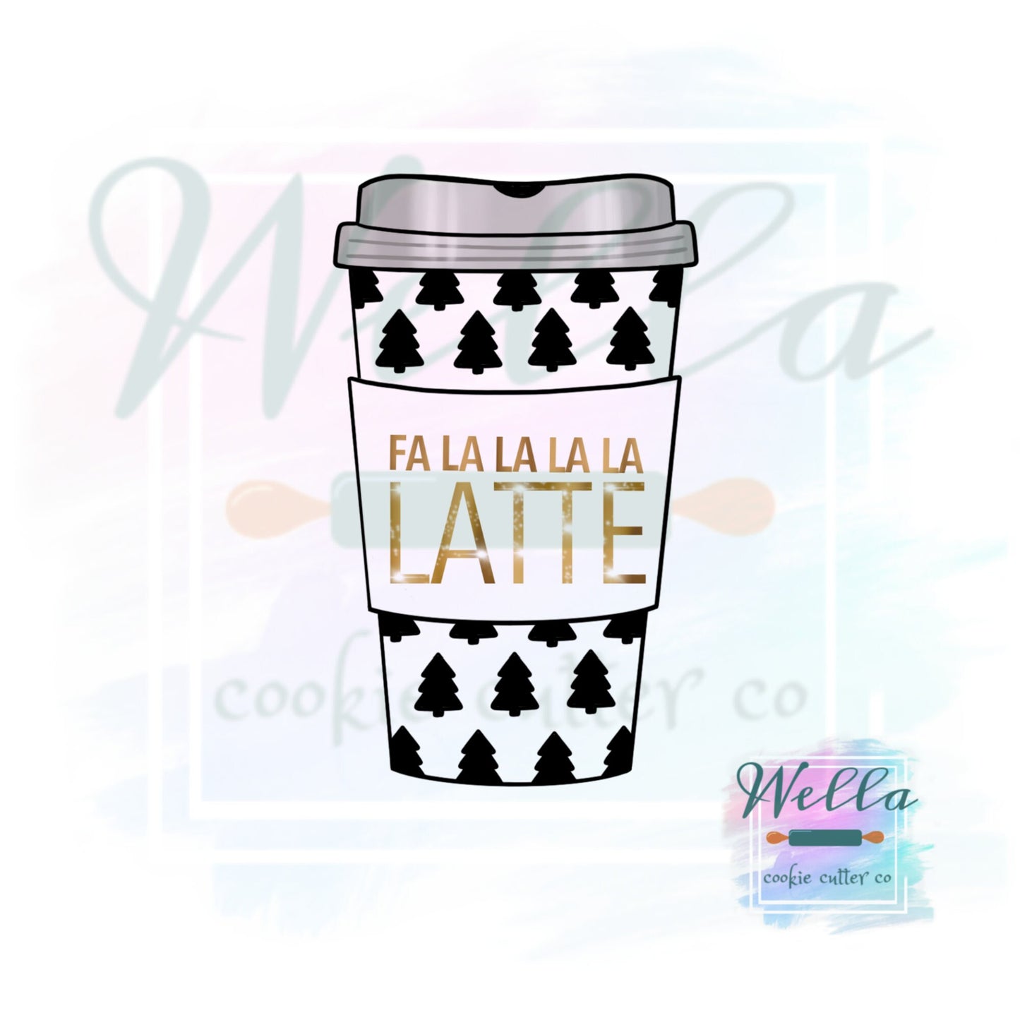 Latte Coffee Cup Skinny Cookie Cutter