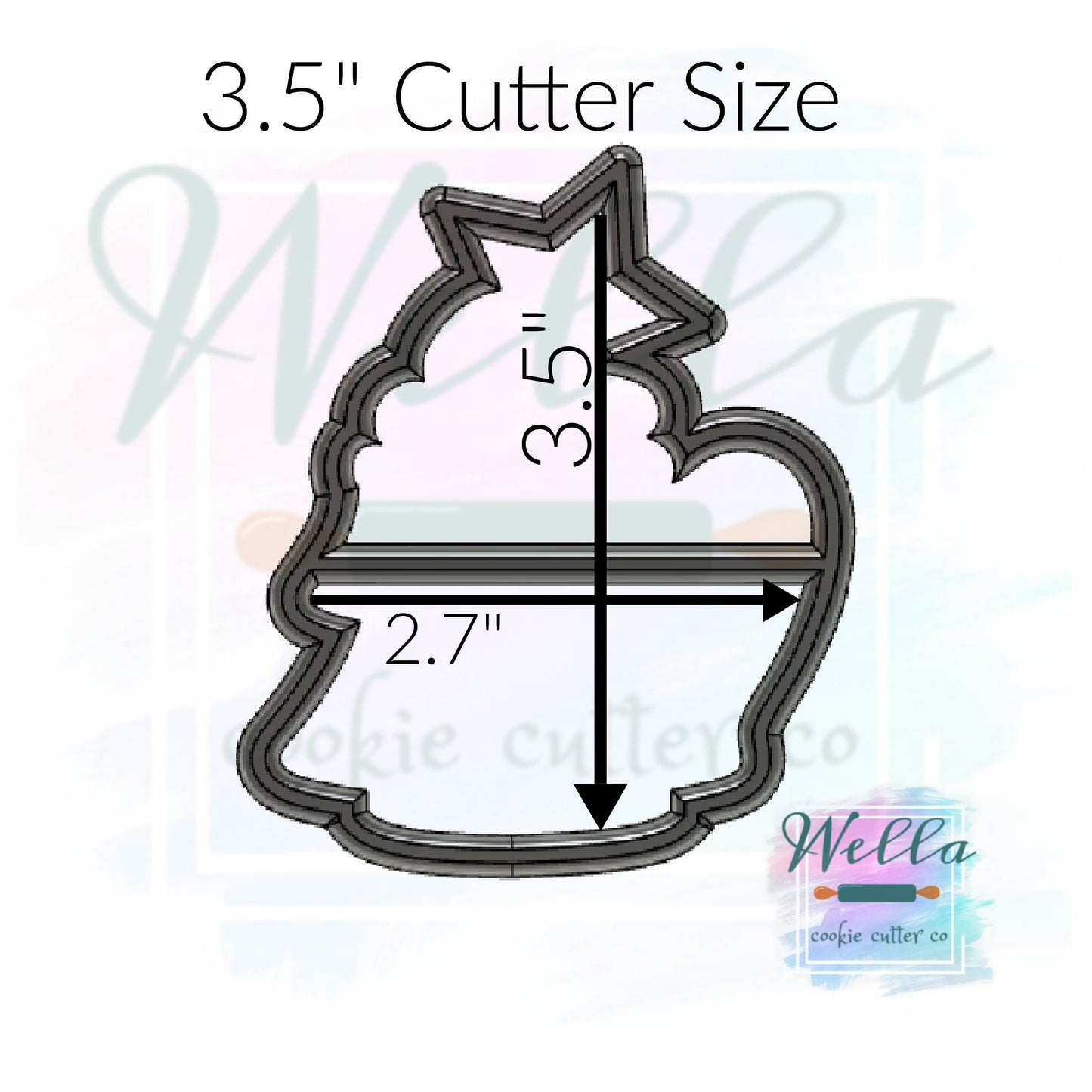Christmas Tree Mug with Whipped Cream Cookie Cutter