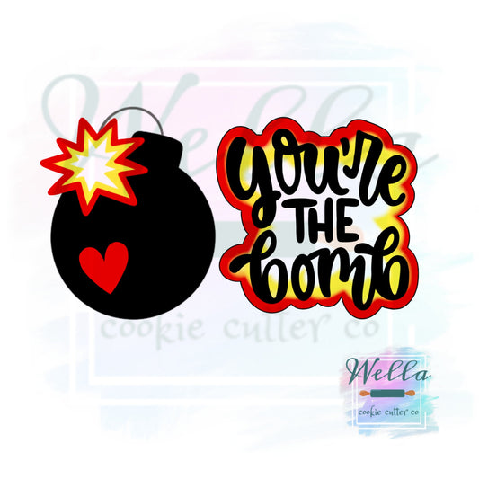 You're the BOMB Cookie Cutter Set with Optional Stencil