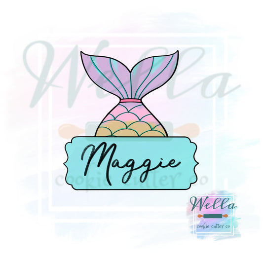 Mermaid Tail Plaque Cookie Cutter