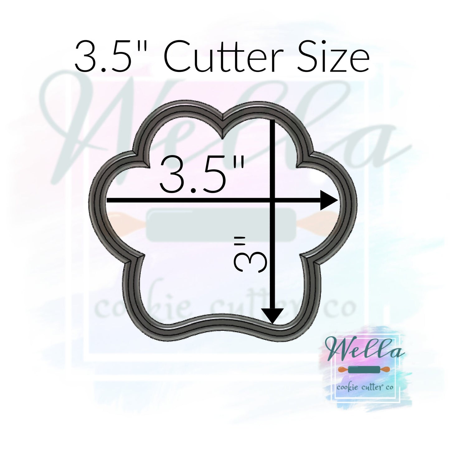 Paw Print Cookie Cutter with Optional Stencil