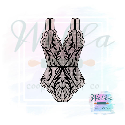 Lingerie Ruffled Swimsuit Cookie Cutter