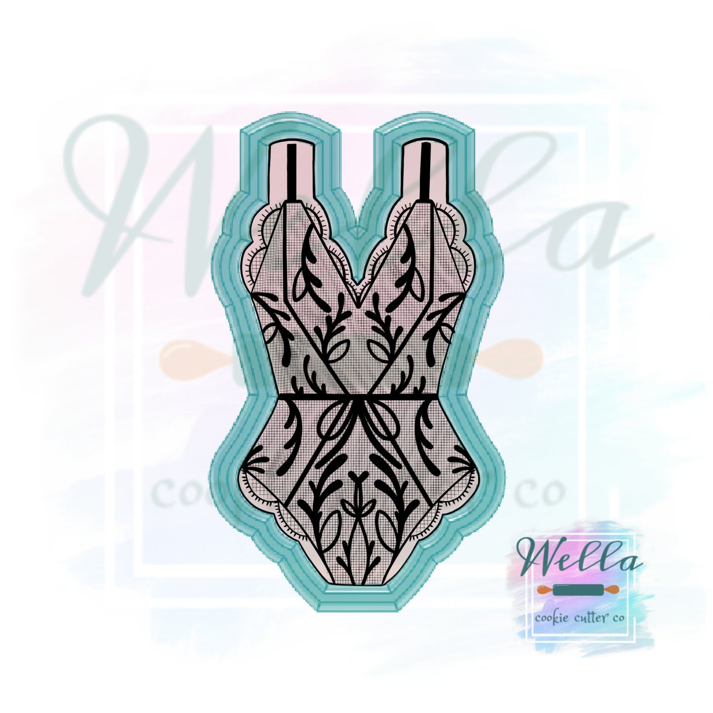 Lingerie Ruffled Swimsuit Cookie Cutter