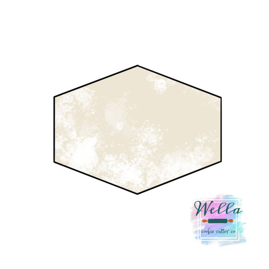Stretched Long Hexagon #2 Cookie Cutter, Plaque Cookie Cutter